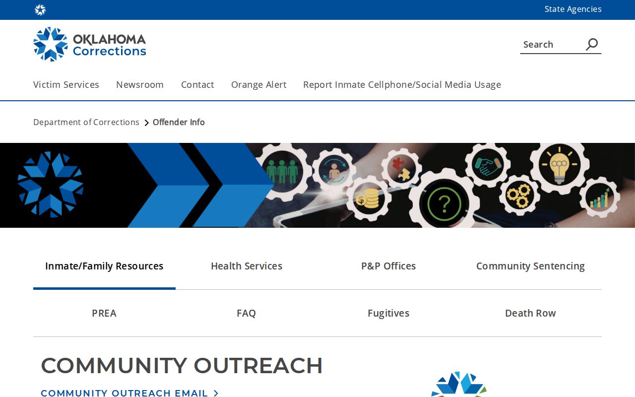 Oklahoma resident lookup through the official corrections offender information page