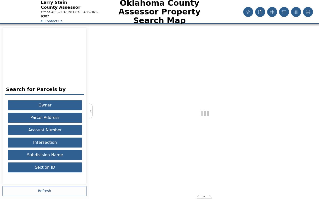 Oklahoma neighbors mapped in the Oklahoma County ArcGIS parcel view